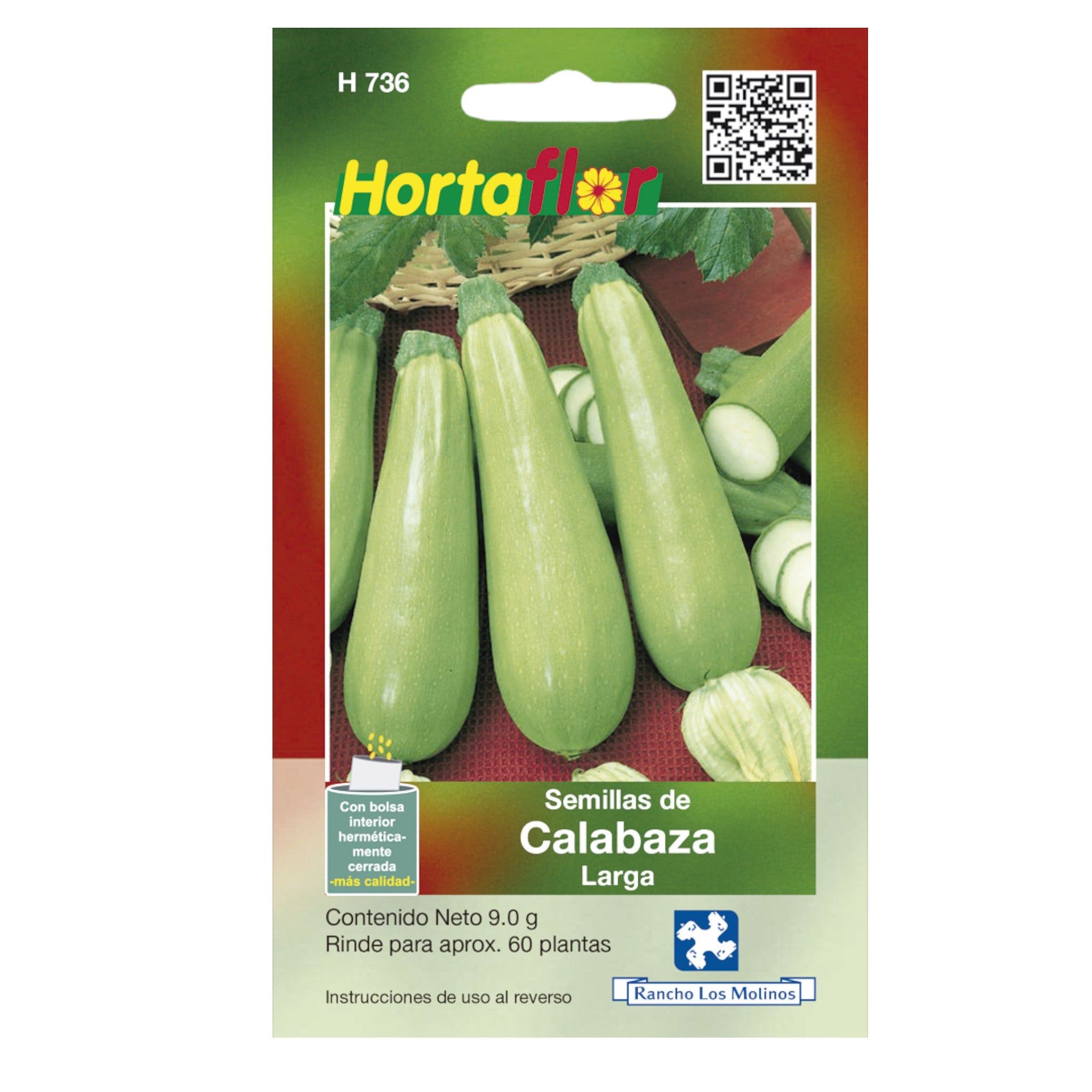 Sobre de semillas de calabaza larga ideal para cultivo casero, perfectas para huertos familiares y cocina mexicana.
