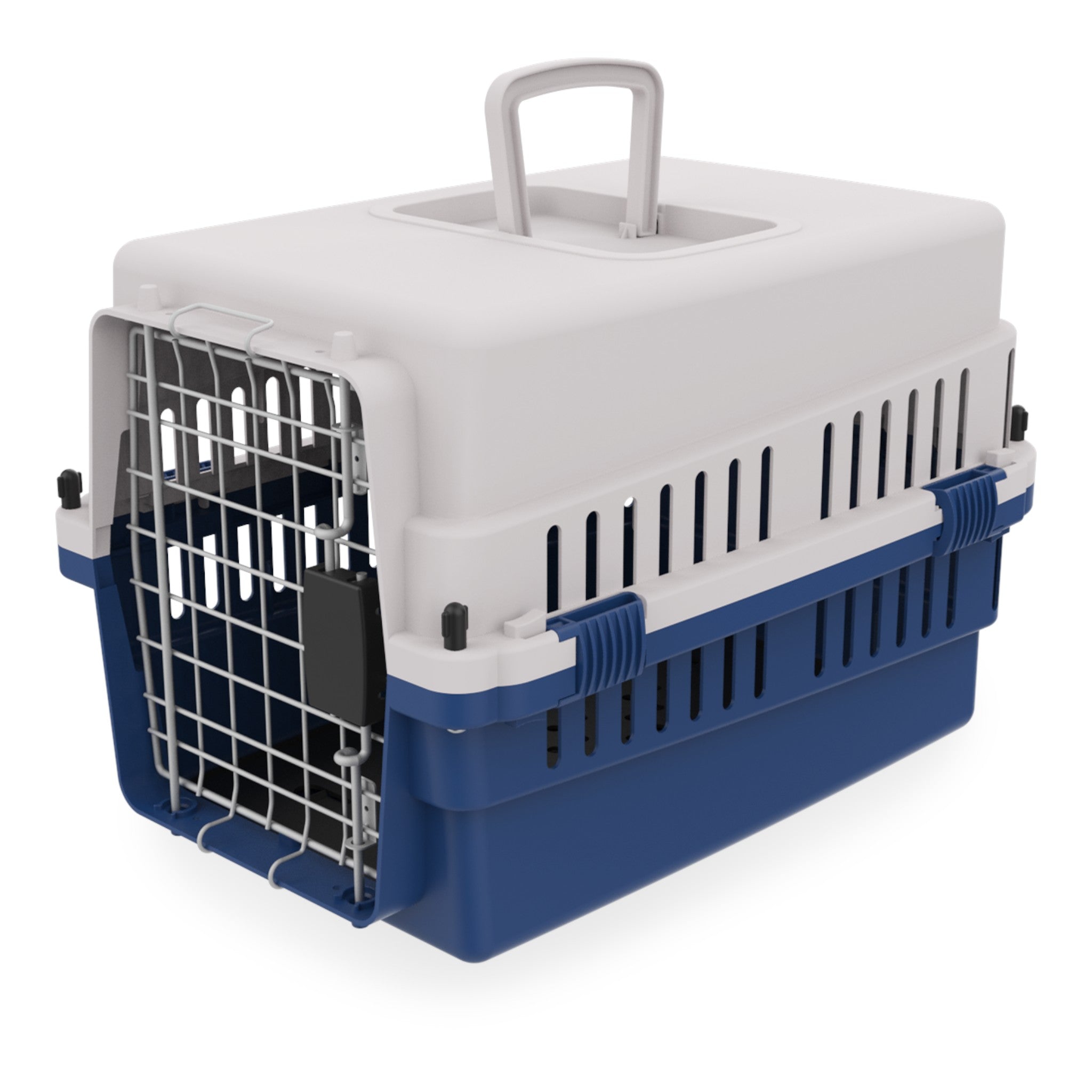 Transportadora azul marino con puerta IATA, adecuada para perros y gatos pequeños de hasta 5 kg
