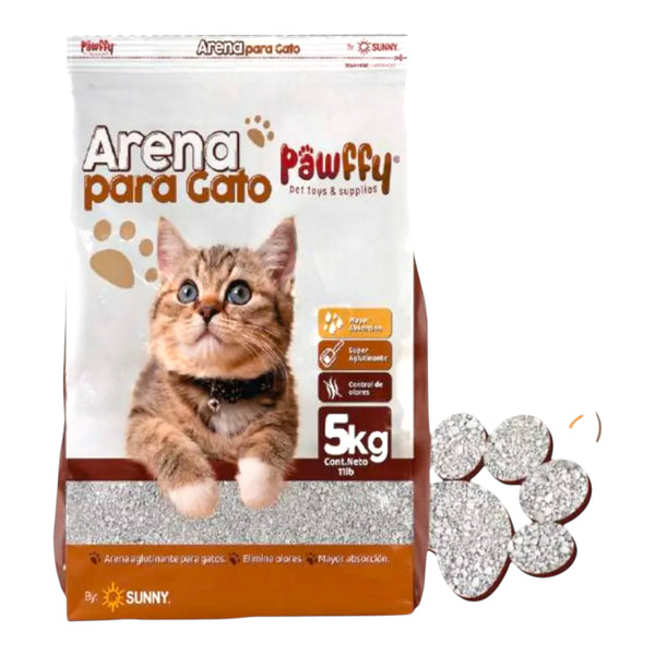 bolsa de arena para gato Puwffy Sin Aroma de 5 kg, aglutinante y libre de polvo con control de olores