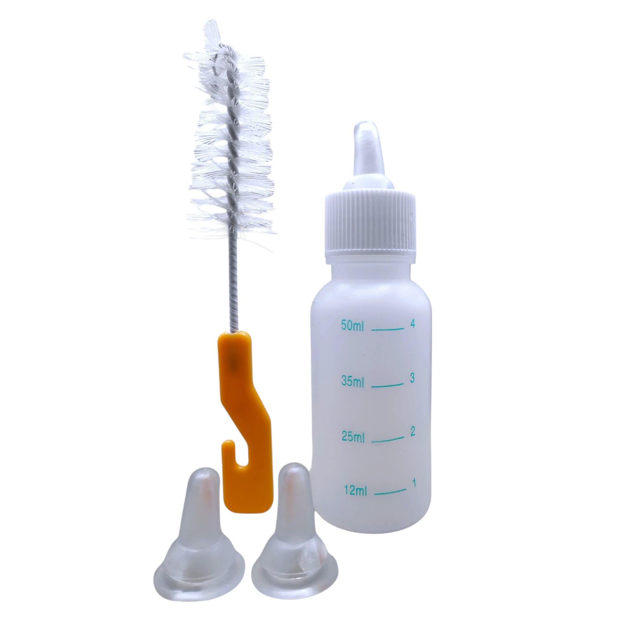 Biberón de 56ml para cachorros con dos chupones de silicona y cepillo limpiador, ideal para alimentar gatitos, perritos y conejitos recién nacidos