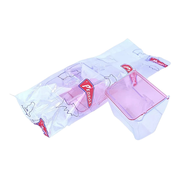 Comedero exterior Pedros en paquete de plastico transparente para crias de aves.