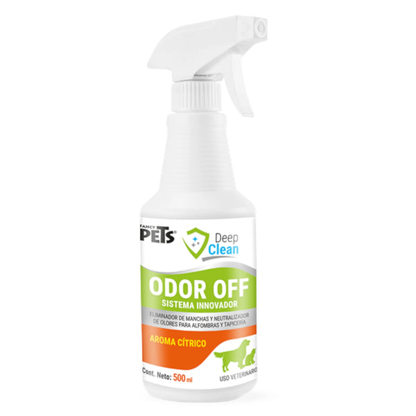 Botella de Deep Clean Odor Off con atomizador, eliminador de manchas y olores para mascotas
