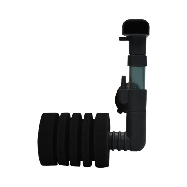Filtro de esponja AquaJet para acuario de 14 litros, ideal para peces pequeños.