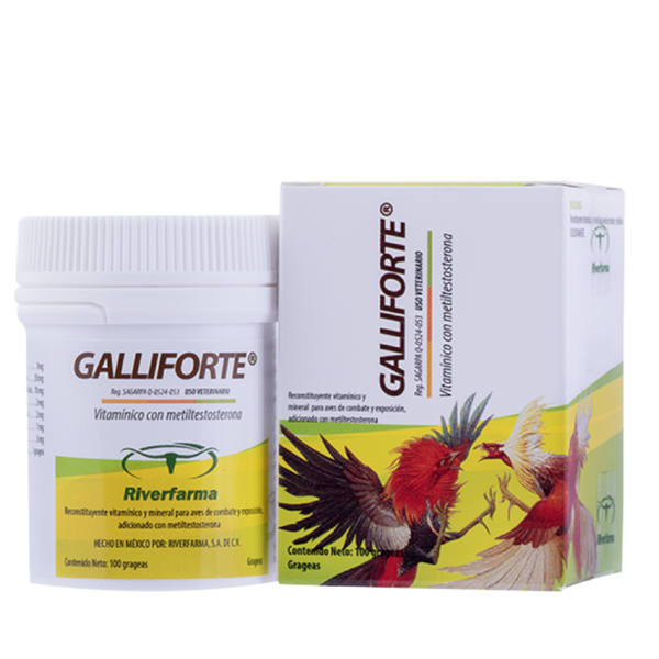 Caja de Galliforte, suplemento vitamínico con minerales y metiltestosterona para gallos de pelea y exhibición