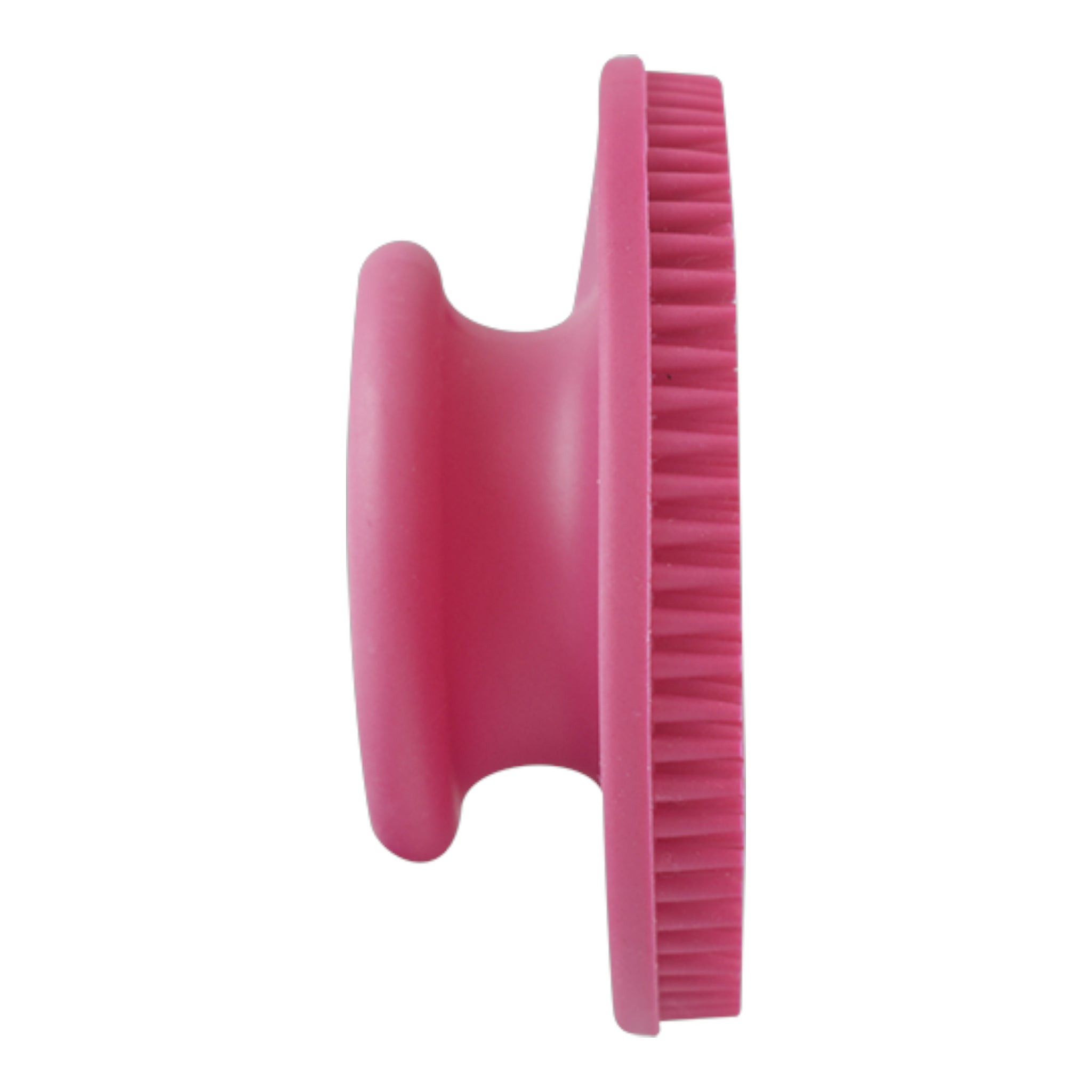 Vista lateral de la goma limpiadora Fancy Pets mostrando el grosor y las puntas flexibles