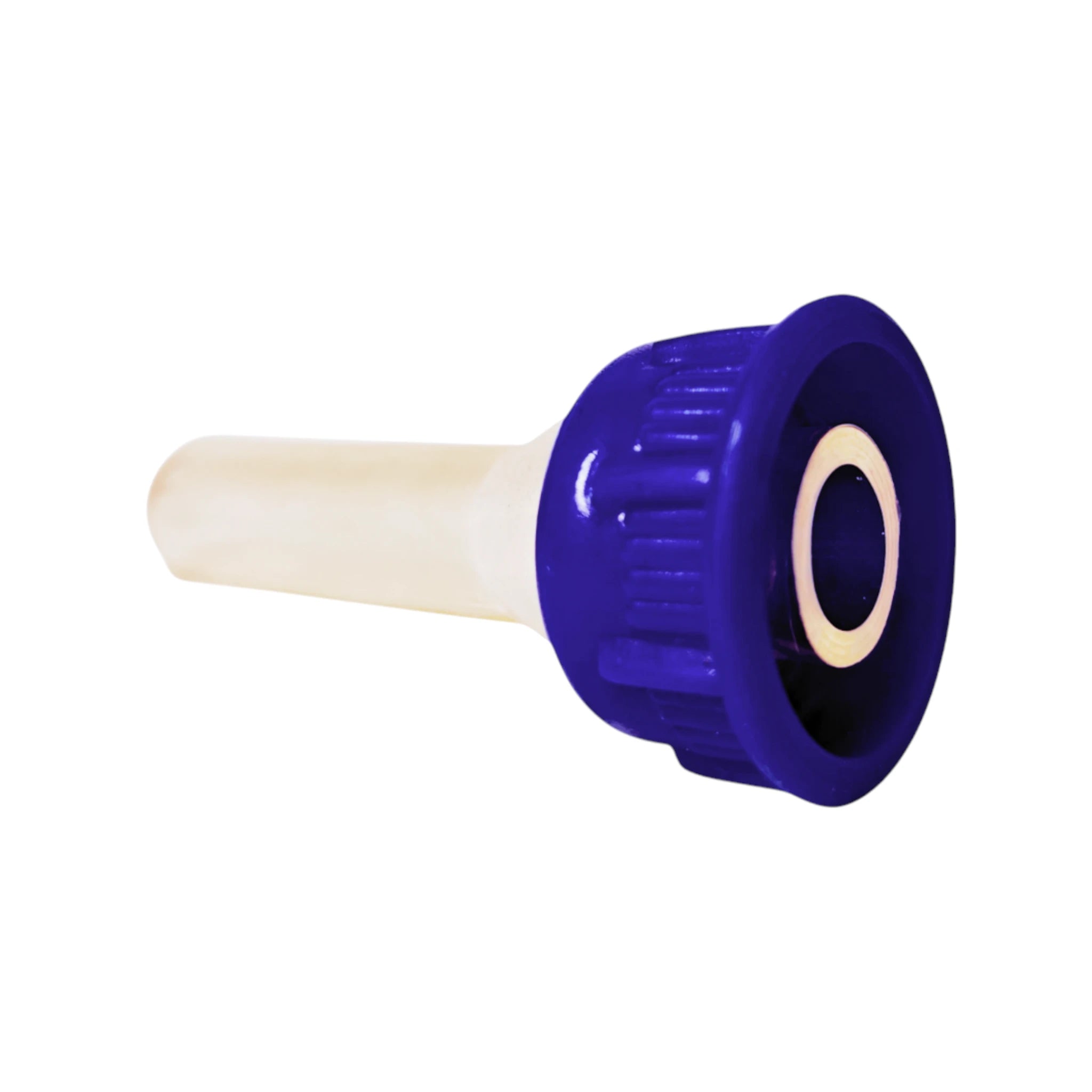 Chupón para mamila de borregos y chivos visto de lado, diseño roscable de 28 mm.