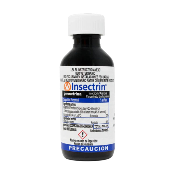 Insectrin 100 ml insecticida acaricida permetrina para animales y granjas