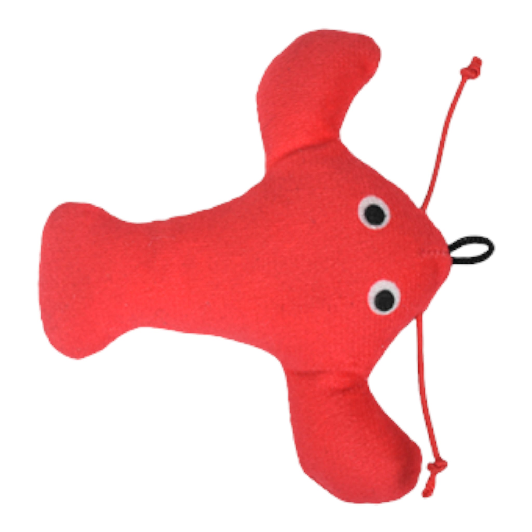 Juguete interactivo para gato en forma de langosta roja de tela resistente 