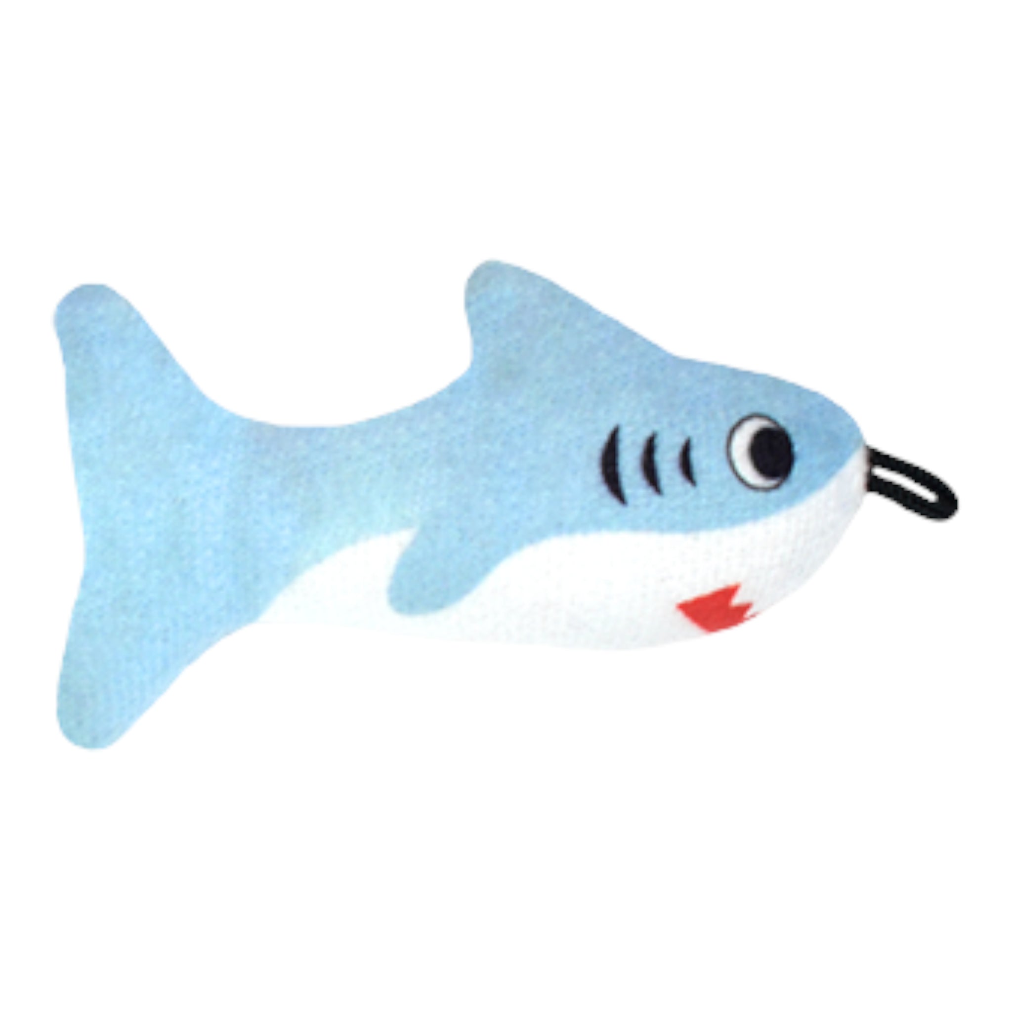 Peluche de tiburón azul pequeño con catnip, accesorio para caña de pescar de gatos.