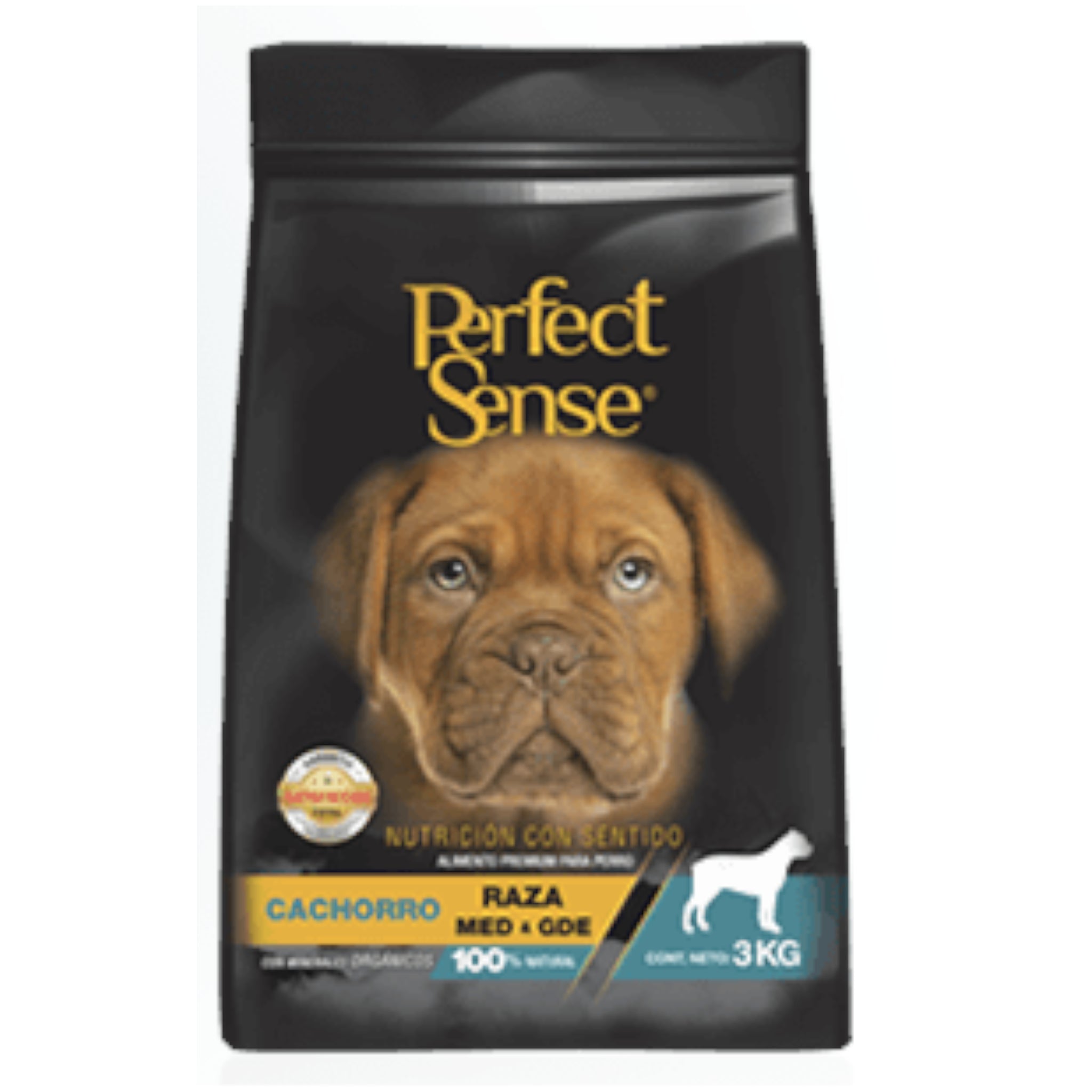 Bolsa de alimento Perfect Sense Cachorro Razas Medianas y Grandes, croquetas premium para crecimiento óseo y muscular en perros cachorros.