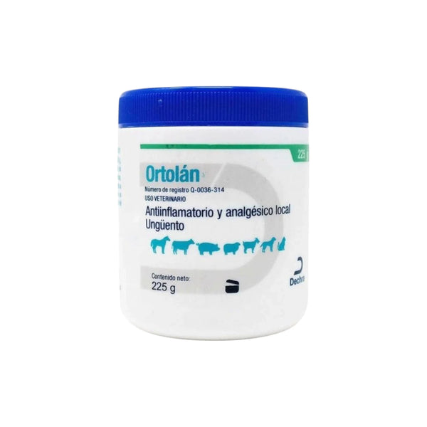 Pomada Ortolán presentación de 225g, analgésico tópico para perros, gatos, vacas, caballos y más.