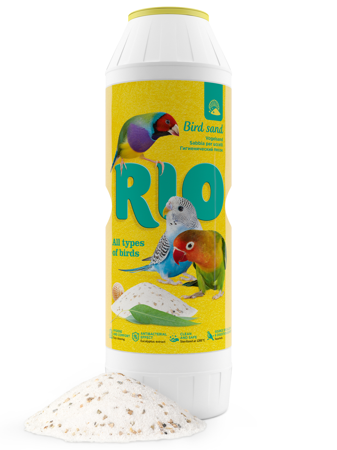 Arena Antiparásito y Anti Olor Rio 2kg para Aves de Ornato