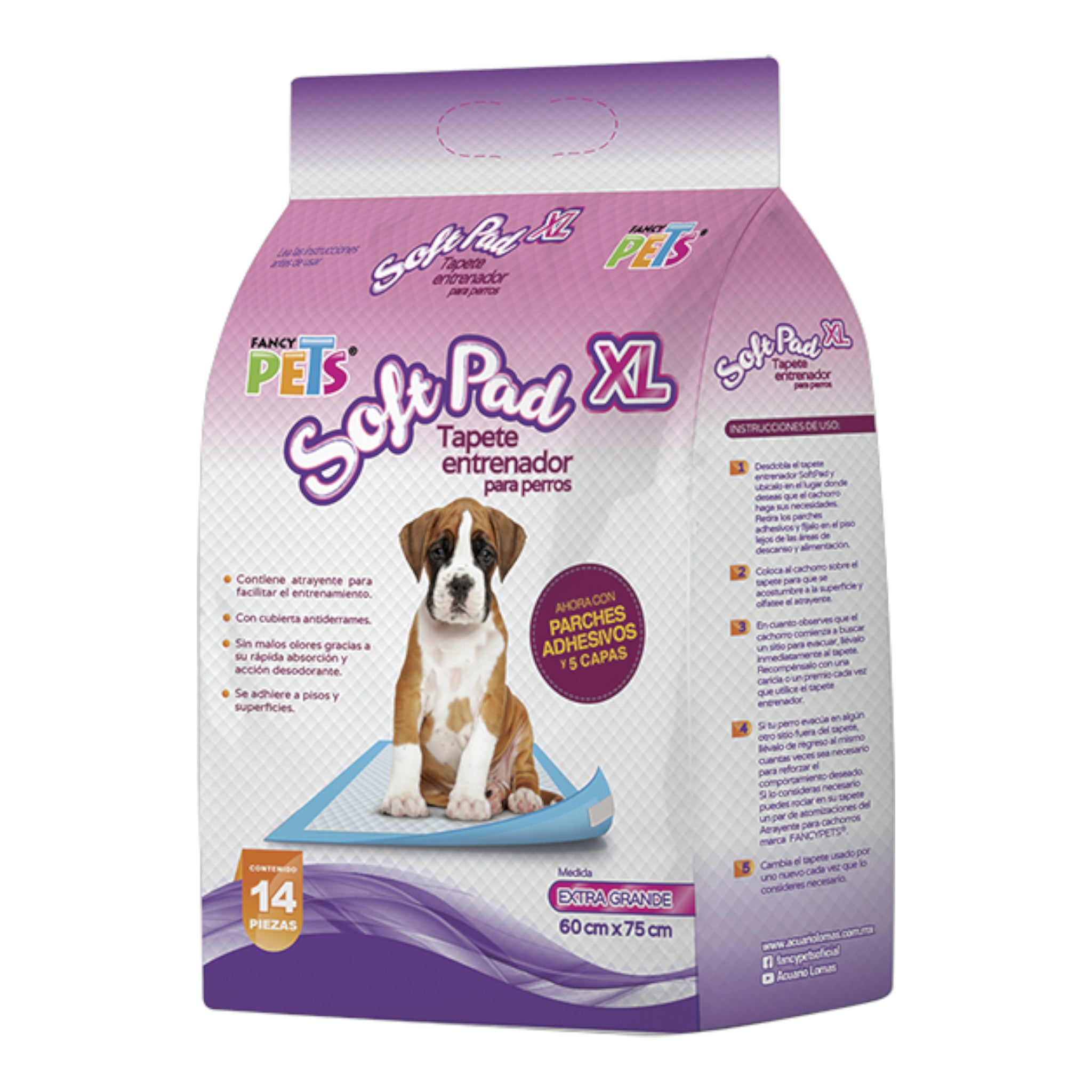Paquete de tapete entrenador para perros SoftPad XL con 14 pads de 60x75 cm super absorbentes