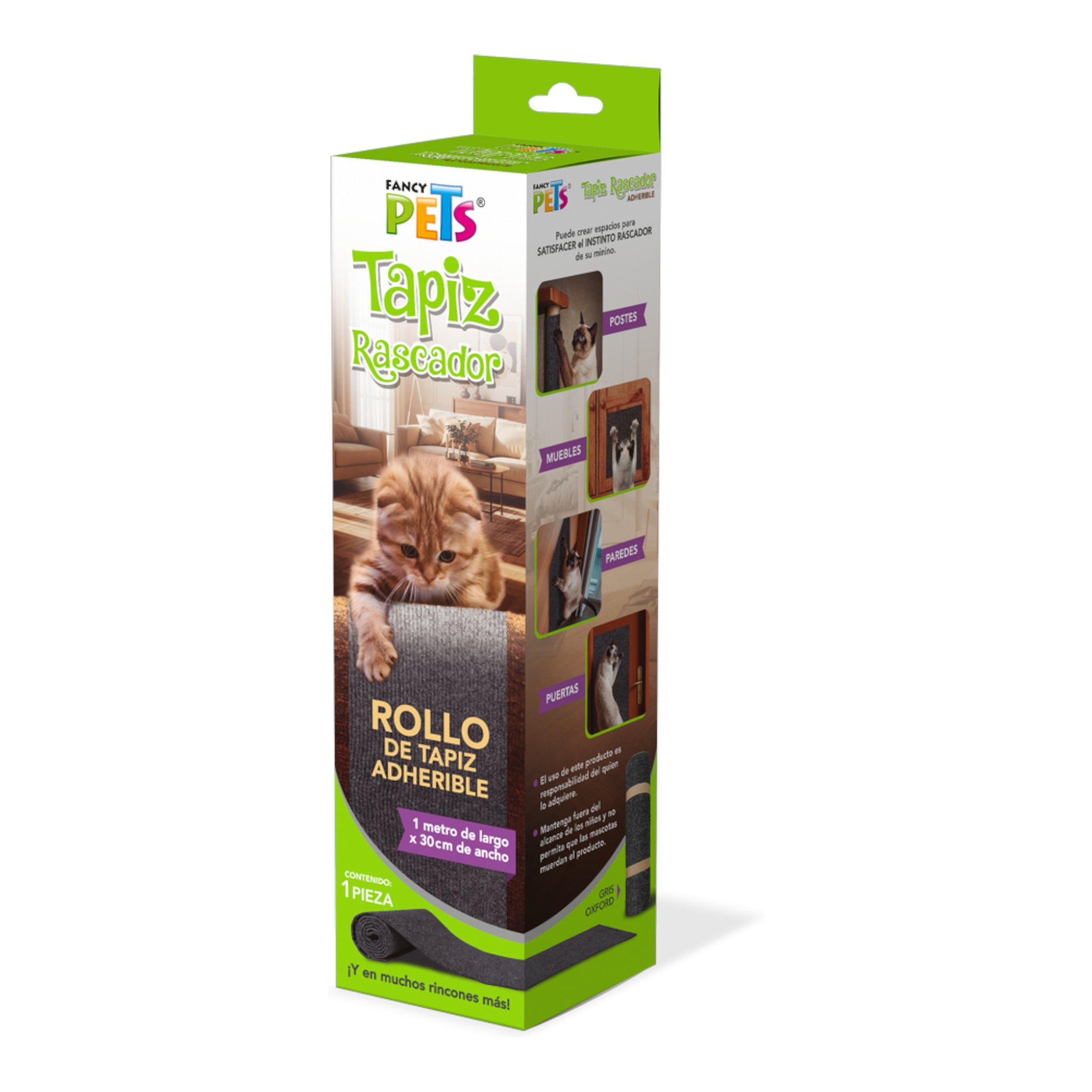 empaque del tapiz rascador adherible para gatos color oxford